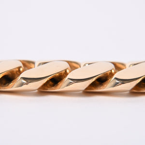 Miami Cuban Chain Weight 259g K14 Yellow Gold Bracelet Width 2cm Used 4a002349