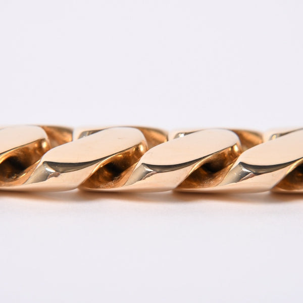 Miami Cuban Chain Weight 259g K14 Yellow Gold Bracelet Width 2cm Used 4a002349