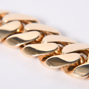 Miami Cuban Chain Weight 259g K14 Yellow Gold Bracelet Width 2cm Used 4a002349