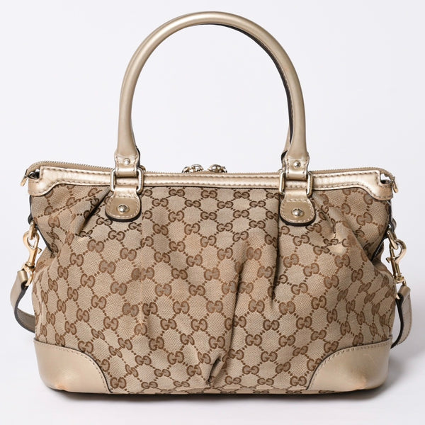 GUCCI Gucci Sookie Tote Bag 2WAY Bag Brown Beige GG Canvas 247902 Good Condition Used 4a002061