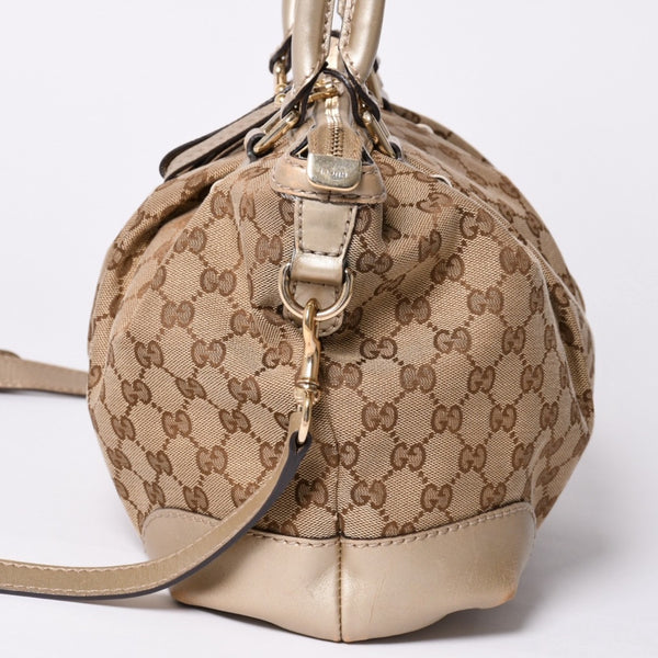 GUCCI Gucci Sookie Tote Bag 2WAY Bag Brown Beige GG Canvas 247902 Good Condition Used 4a002061
