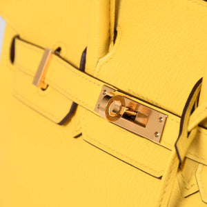新品同様品 HERMES エルメス バーキン25 ハンドバッグ Y刻印 トリヨンノビーヨ ネープルスイエロー シルバー金具 中古 4a002401