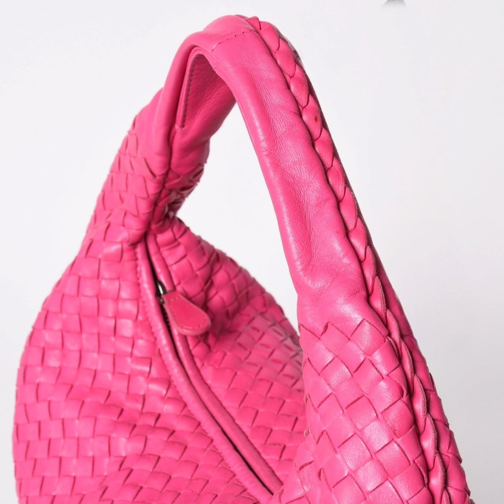 Very Good Condition BOTTEGA VENETA Intrecciato Hobo One Shoulder Bag 115653 Leather Pink Good Condition Used 4a002393