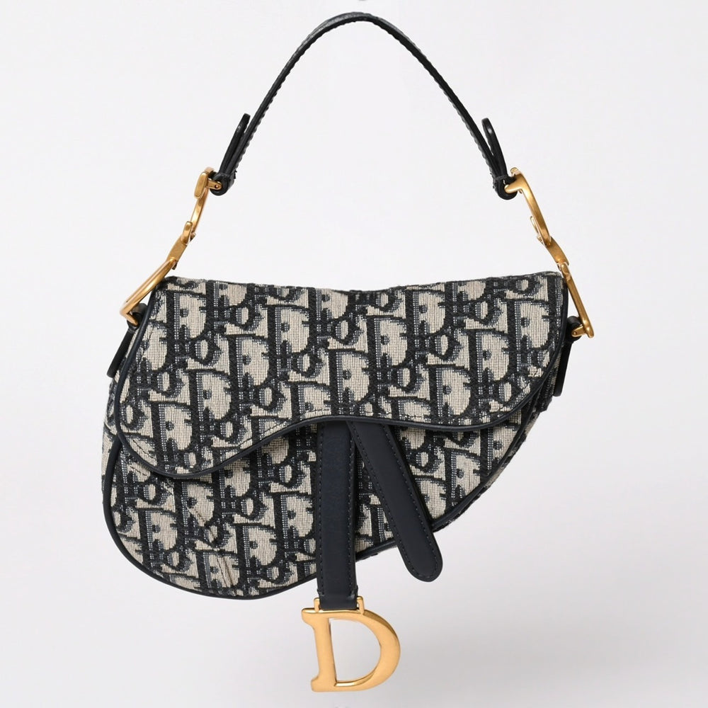 Very Good Condition Christian Dior Saddle Bag Belt Bag Saddle Oblique Gold Hardware Used 4a002397