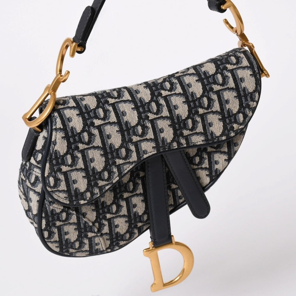 極美品 Christian Dior クリスチャンディオール サドルバッグ ベルトバッグサドルオブリーク ゴールド金具 中古 4a002397