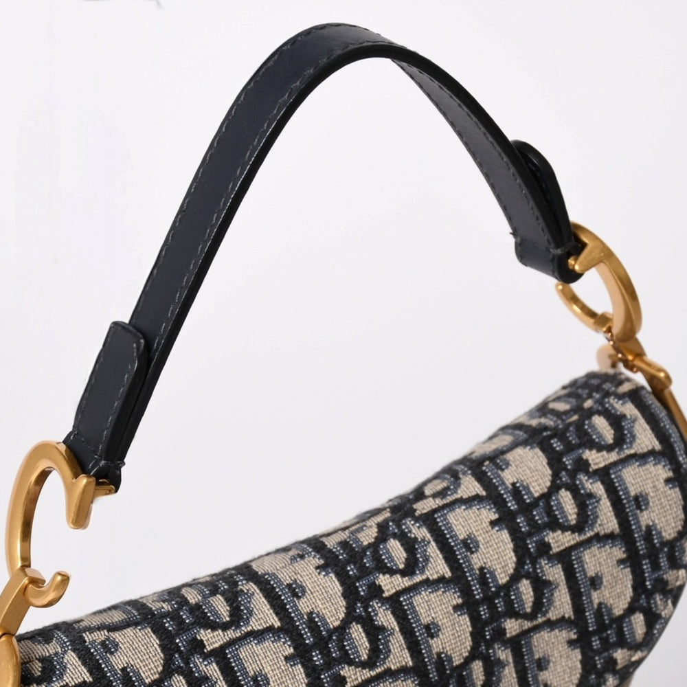 極美品 Christian Dior クリスチャンディオール サドルバッグ ベルトバッグサドルオブリーク ゴールド金具 中古 4a002397