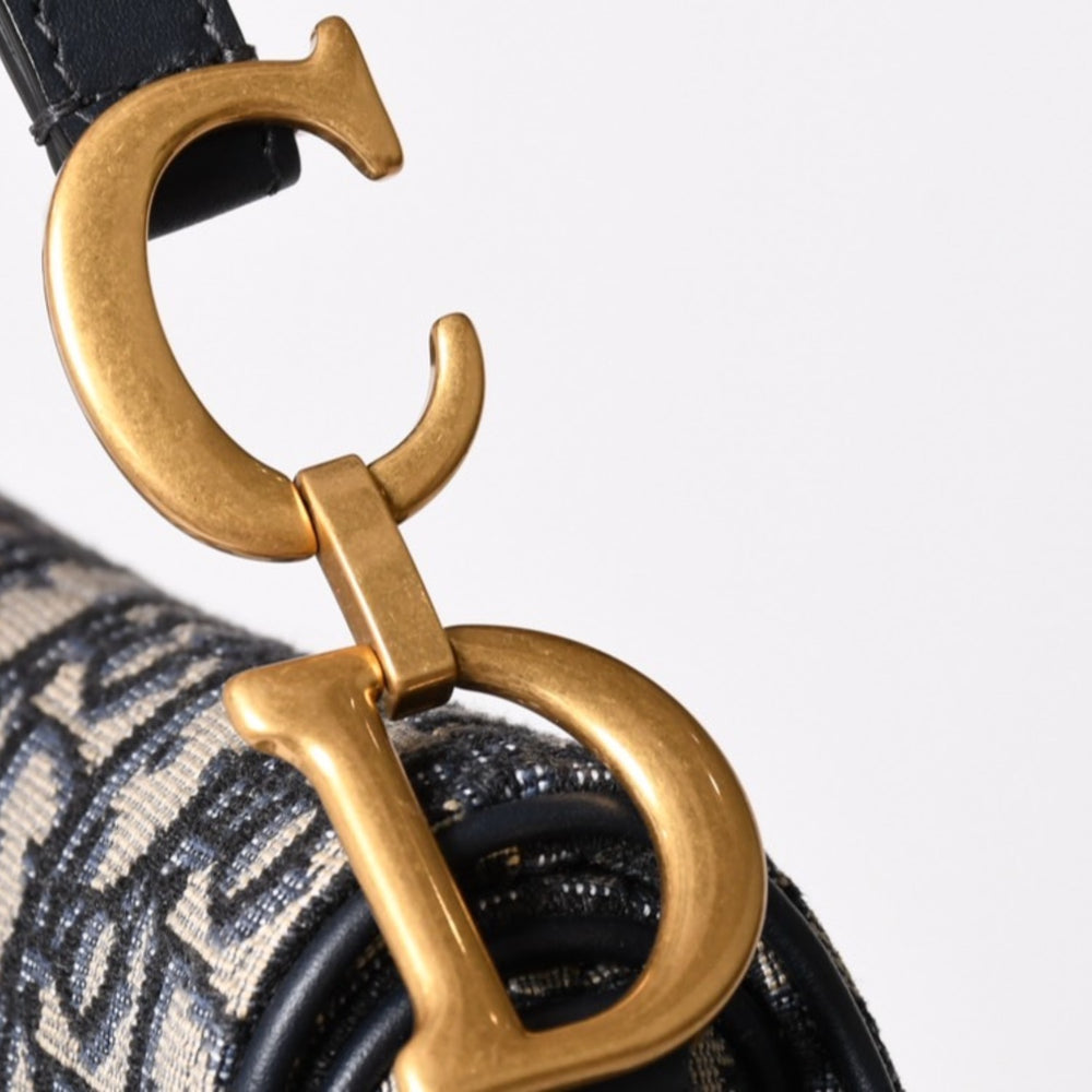 極美品 Christian Dior クリスチャンディオール サドルバッグ ベルトバッグサドルオブリーク ゴールド金具 中古 4a002397