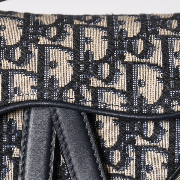 Very Good Condition Christian Dior Saddle Bag Belt Bag Saddle Oblique Gold Hardware Used 4a002397