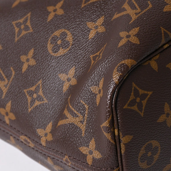極美品 LOUIS VUITTON ルイヴィトン モノグラム ネヴァーフルPM ハンドバッグ M40155 ブラウン PVC ヌメ革 ゴールド金具 中古 4a002406