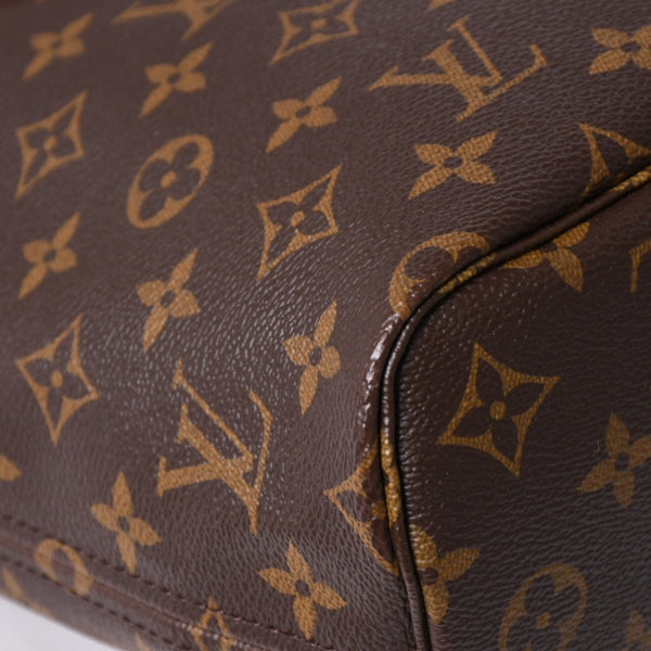 極美品 LOUIS VUITTON ルイヴィトン モノグラム ネヴァーフルPM ハンドバッグ M40155 ブラウン PVC ヌメ革 ゴールド金具 中古 4a002406
