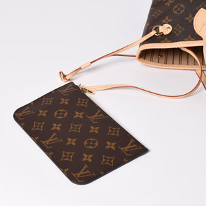 極美品 LOUIS VUITTON ルイヴィトン モノグラム ネヴァーフルPM ハンドバッグ M40155 ブラウン PVC ヌメ革 ゴールド金具 中古 4a002406