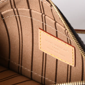 極美品 LOUIS VUITTON ルイヴィトン モノグラム ネヴァーフルPM ハンドバッグ M40155 ブラウン PVC ヌメ革 ゴールド金具 中古 4a002406