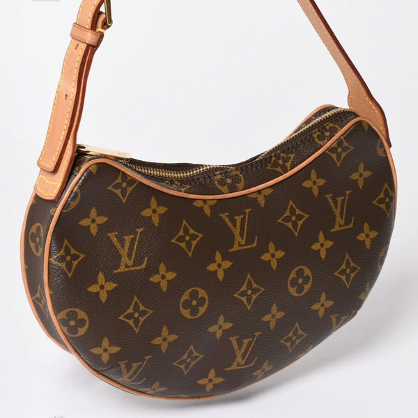Very Good Condition LOUIS VUITTON One Shoulder Bag Pochette Croissant M51510 PVC Brown Used 4a002518