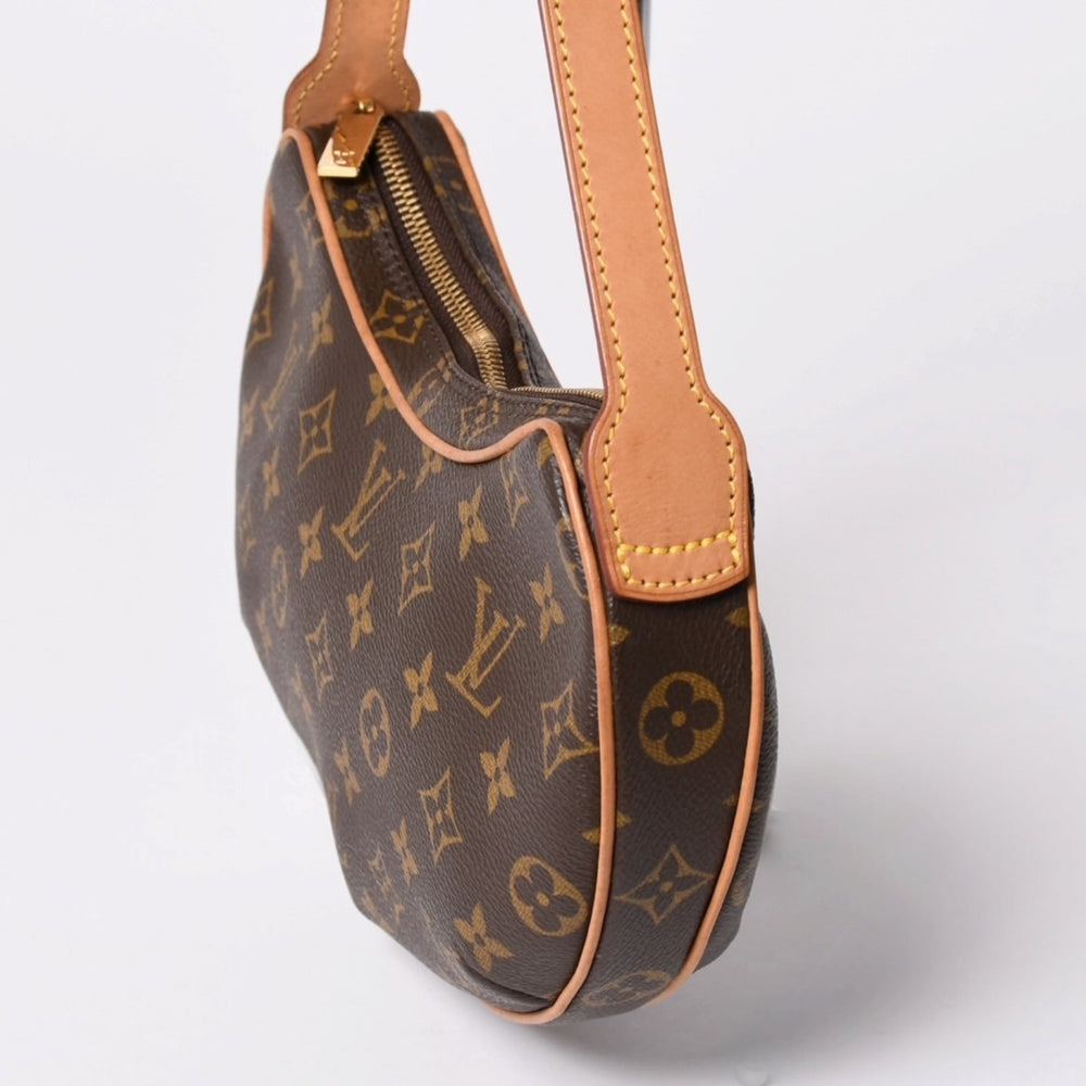 極美品 LOUIS VUITTON ルイヴィトン ワンショルダーバッグ ポシェットクロワッサン M51510 PVC ブラウン 中古 4a002518