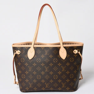 極美品 LOUIS VUITTON ルイヴィトン モノグラム ネヴァーフルPM ハンドバッグ M40155 ブラウン PVC ヌメ革 ゴールド金具 中古 4a002406