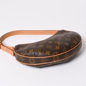 Very Good Condition LOUIS VUITTON One Shoulder Bag Pochette Croissant M51510 PVC Brown Used 4a002518
