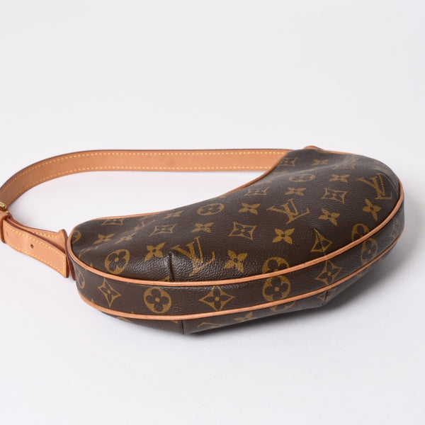 Very Good Condition LOUIS VUITTON One Shoulder Bag Pochette Croissant M51510 PVC Brown Used 4a002518