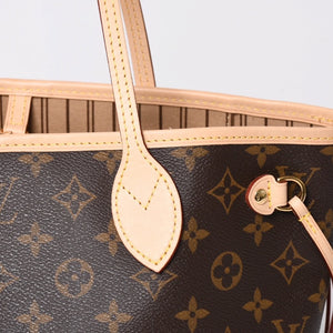 極美品 LOUIS VUITTON ルイヴィトン モノグラム ネヴァーフルPM ハンドバッグ M40155 ブラウン PVC ヌメ革 ゴールド金具 中古 4a002406