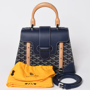Like new GOYARD Saigon PM 2WAY shoulder bag handbag Goyard canvas navy wood 4a002474