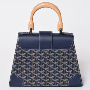 Like new GOYARD Saigon PM 2WAY shoulder bag handbag Goyard canvas navy wood 4a002474