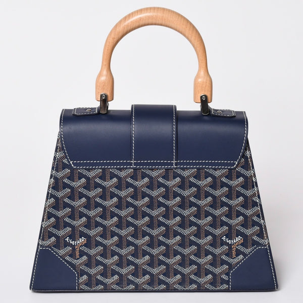 Like new GOYARD Saigon PM 2WAY shoulder bag handbag Goyard canvas navy wood 4a002474