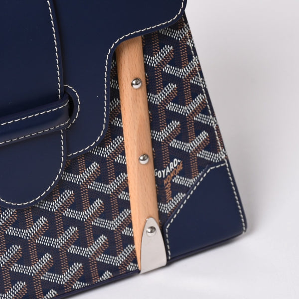 Like new GOYARD Saigon PM 2WAY shoulder bag handbag Goyard canvas navy wood 4a002474
