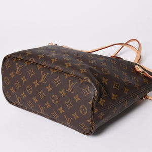 極美品 LOUIS VUITTON ルイヴィトン モノグラム ネヴァーフルPM ハンドバッグ M40155 ブラウン PVC ヌメ革 ゴールド金具 中古 4a002406