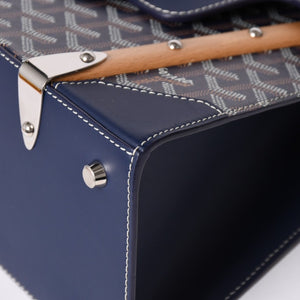 Like new GOYARD Saigon PM 2WAY shoulder bag handbag Goyard canvas navy wood 4a002474