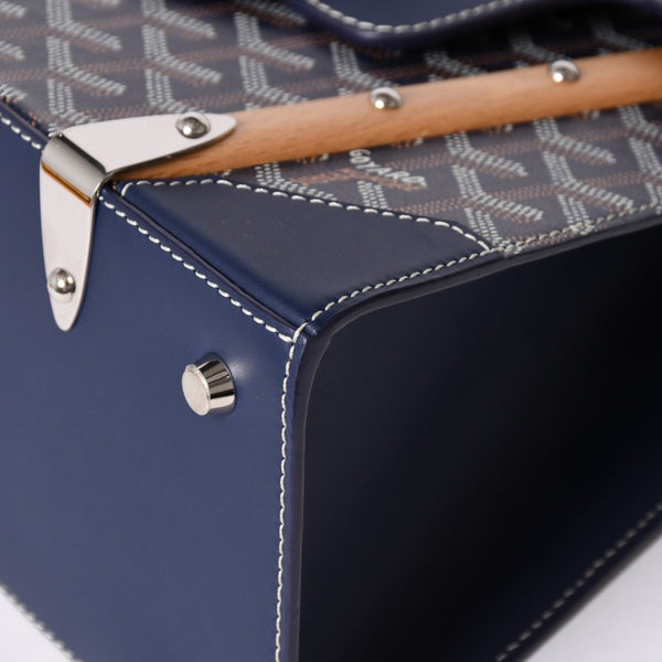 Like new GOYARD Saigon PM 2WAY shoulder bag handbag Goyard canvas navy wood 4a002474