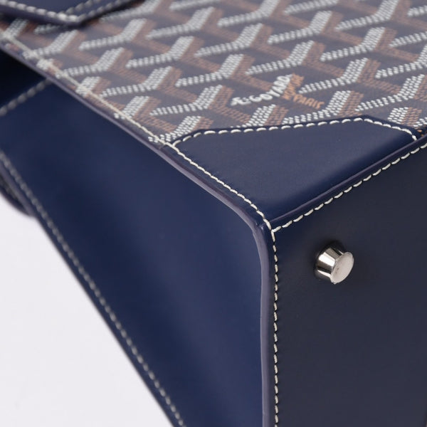 Like new GOYARD Saigon PM 2WAY shoulder bag handbag Goyard canvas navy wood 4a002474