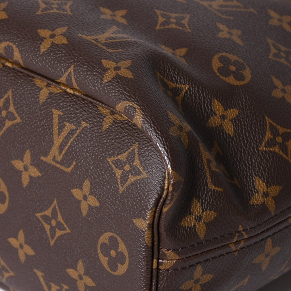 極美品 LOUIS VUITTON ルイヴィトン モノグラム ネヴァーフルPM ハンドバッグ M40155 ブラウン PVC ヌメ革 ゴールド金具 中古 4a002406