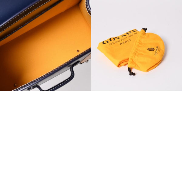 Like new GOYARD Saigon PM 2WAY shoulder bag handbag Goyard canvas navy wood 4a002474