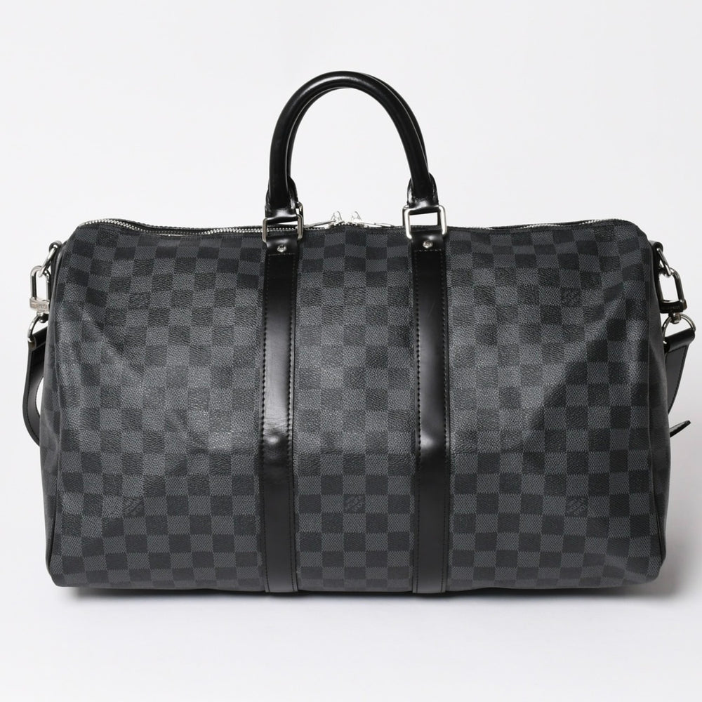 極美品 LOUIS VUITTON ルイヴィトン ボストン キーポルバンドリエール45 ダミエグラフィット N41418 ブラック シルバー金具 4a002410