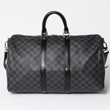 画像をギャラリービューアに読み込む, 極美品 LOUIS VUITTON ルイヴィトン ボストン キーポルバンドリエール45 ダミエグラフィット N41418 ブラック シルバー金具 4a002410