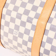 画像をギャラリービューアに読み込む, LOUIS VUITTON ルイヴィトン キーポル50 ボストンバッグ N41430 ダミエアズールキャンバス ヌメ革 ホワイト 美品 中古 4a002402