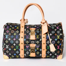 画像をギャラリービューアに読み込む, 新品同様 LOUIS VUITTON ルイヴィトン × 村上隆 モノグラムマルチカラー キーポル45 ボストンバッグ ノワール M92640 中古 4a002459