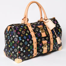 画像をギャラリービューアに読み込む, 新品同様 LOUIS VUITTON ルイヴィトン × 村上隆 モノグラムマルチカラー キーポル45 ボストンバッグ ノワール M92640 中古 4a002459