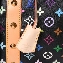 画像をギャラリービューアに読み込む, 新品同様 LOUIS VUITTON ルイヴィトン × 村上隆 モノグラムマルチカラー キーポル45 ボストンバッグ ノワール M92640 中古 4a002459