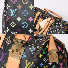 画像をギャラリービューアに読み込む, 新品同様 LOUIS VUITTON ルイヴィトン × 村上隆 モノグラムマルチカラー キーポル45 ボストンバッグ ノワール M92640 中古 4a002459