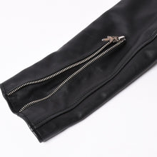 画像をギャラリービューアに読み込む, 極美品 CHROME HEARTS クロムハーツ 純正ガーメントケース付属 クロスボールボタン ダガージップ スクロールラベル ガンスリンガー レザー セミダブルライダース ジャケット ブラック S 美品 中古 4a002420