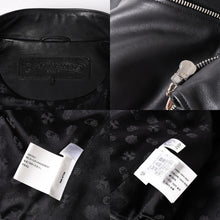 画像をギャラリービューアに読み込む, 極美品 CHROME HEARTS クロムハーツ 純正ガーメントケース付属 クロスボールボタン ダガージップ スクロールラベル ガンスリンガー レザー セミダブルライダース ジャケット ブラック S 美品 中古 4a002420