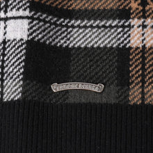 画像をギャラリービューアに読み込む, 新品未使用 CHROME HEARTS クロムハーツ BIG CITY ビッグシティ ニットセーター サイズM カシミヤ ウール シルバー925 チェック柄 中古 4a002438