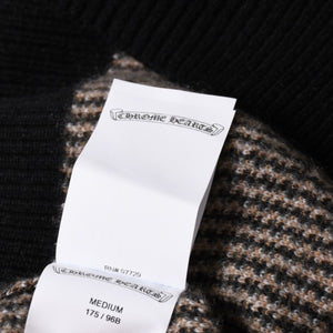 新品未使用 CHROME HEARTS クロムハーツ BIG CITY ビッグシティ ニットセーター サイズM カシミヤ ウール シルバー925 チェック柄 中古 4a002438