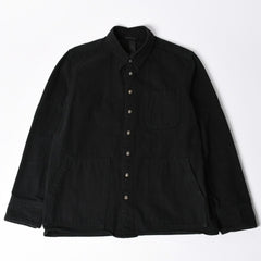 極美品 CHROME HEARTS クロムハーツ コンチョ デニムシャツ カバーオール 長袖シャツ ブラック トップス サイズM 中古 4a002374
