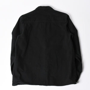 極美品 CHROME HEARTS クロムハーツ コンチョ デニムシャツ カバーオール 長袖シャツ ブラック トップス サイズM 中古 4a002374
