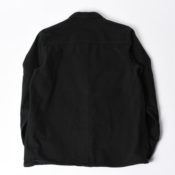 極美品 CHROME HEARTS クロムハーツ コンチョ デニムシャツ カバーオール 長袖シャツ ブラック トップス サイズM 中古 4a002374