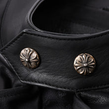 画像をギャラリービューアに読み込む, 極美品 CHROME HEARTS クロムハーツ 純正ガーメントケース付属 クロスボールボタン ダガージップ スクロールラベル ガンスリンガー レザー セミダブルライダース ジャケット ブラック S 美品 中古 4a002420