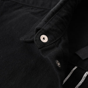 極美品 CHROME HEARTS クロムハーツ コンチョ デニムシャツ カバーオール 長袖シャツ ブラック トップス サイズM 中古 4a002374