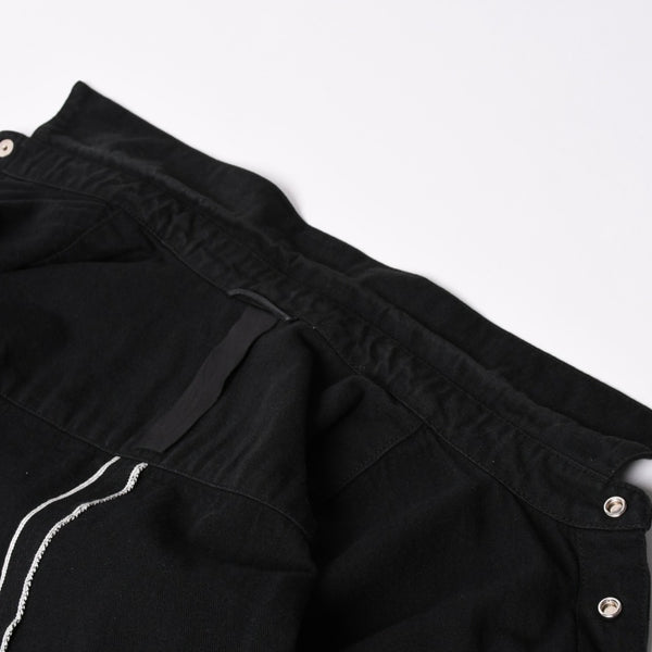 極美品 CHROME HEARTS クロムハーツ コンチョ デニムシャツ カバーオール 長袖シャツ ブラック トップス サイズM 中古 4a002374