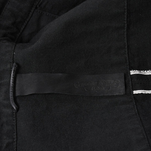 極美品 CHROME HEARTS クロムハーツ コンチョ デニムシャツ カバーオール 長袖シャツ ブラック トップス サイズM 中古 4a002374